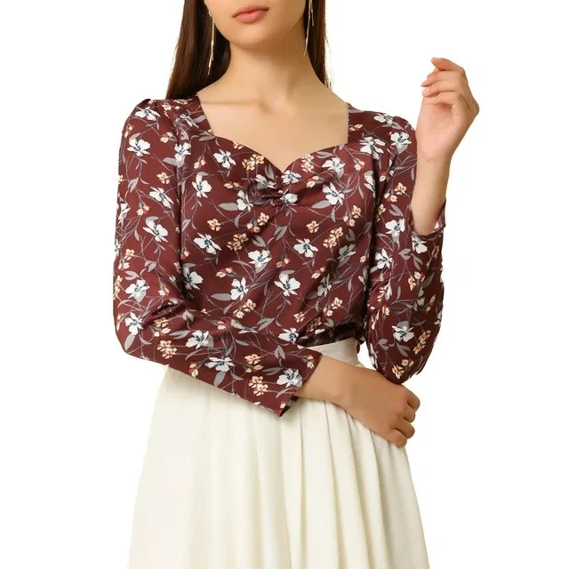 Women's Blouse Vintage Flower Top